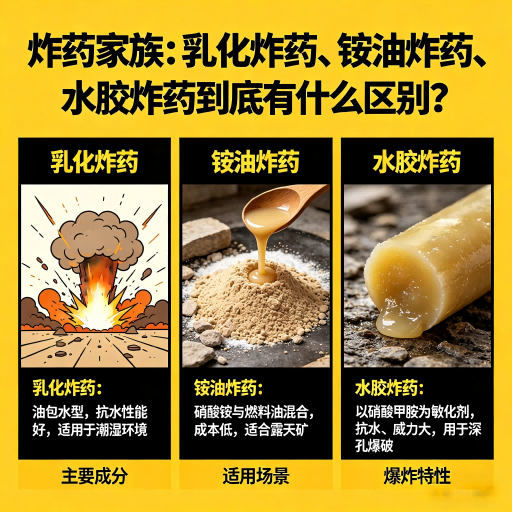 峡江炸药家族：乳化炸药、铵油炸药、水胶炸药到底有什么区别？